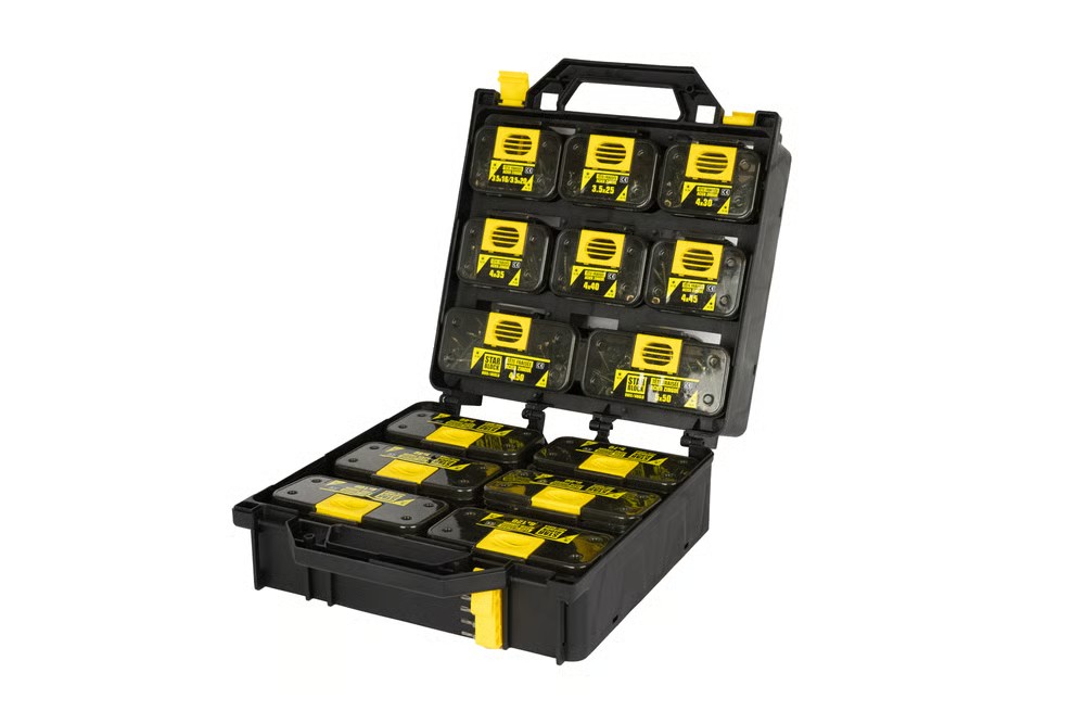 Luxe assortimentskoffer spaanplaatschroeven - 1350 delig