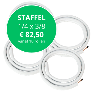 10x Ø1/4 x 3/8 Dubbele geïsoleerde koperen koelleiding | 20 meter