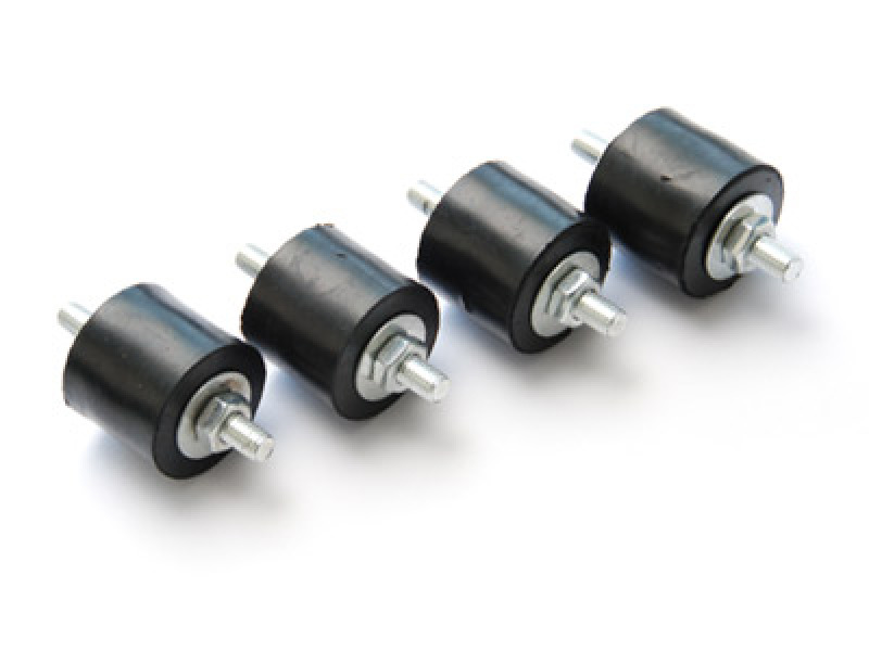 Cilindervormige trillingsdempers M8-male draadstang + moeren + sluitringen