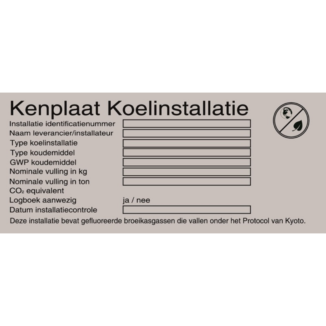 Kenplaat koelinstallatie stickers