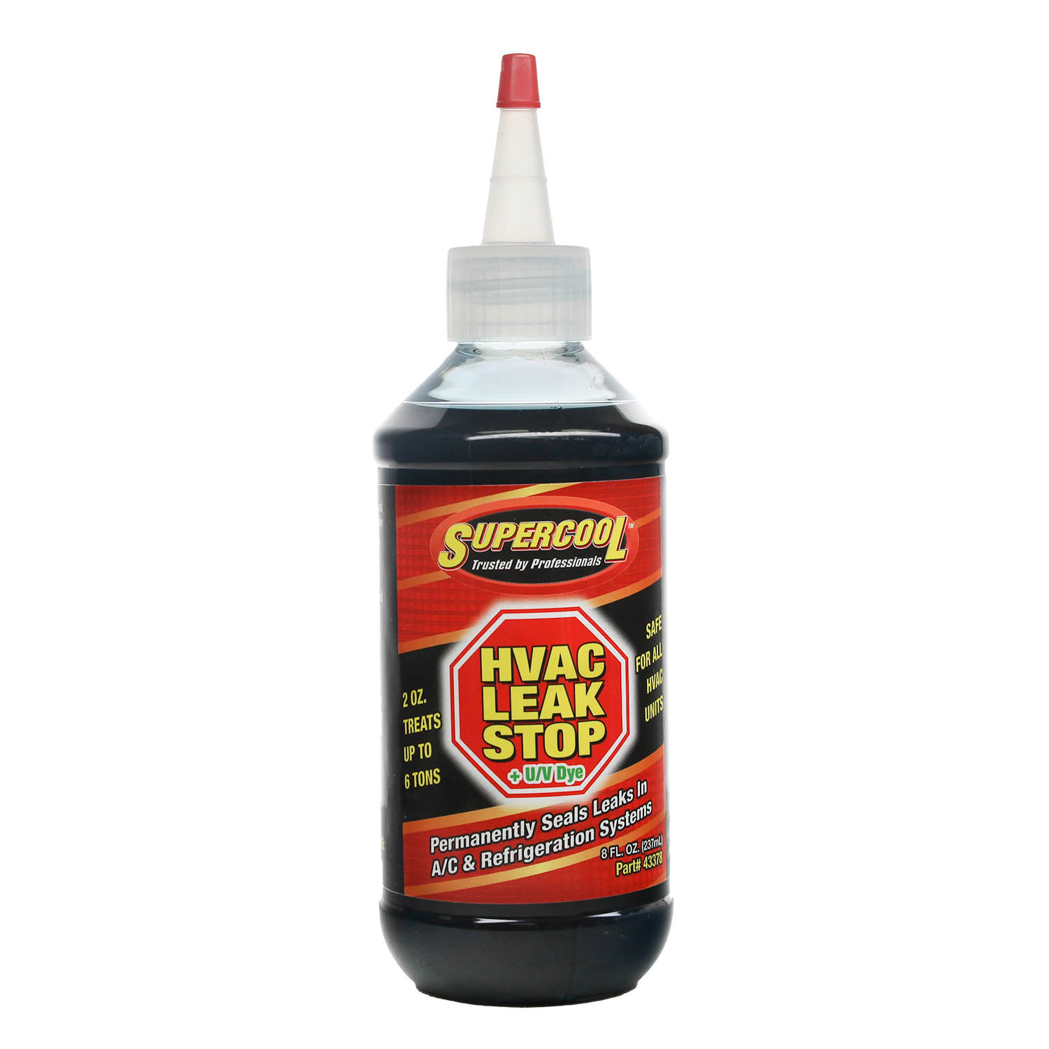 HVAC Super Leak Stop plus U/V Dye 8oz Squeeze tip