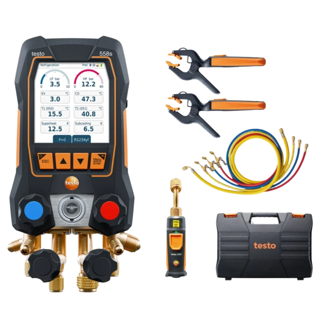 Digitale manometer set met slangen en koppelingen